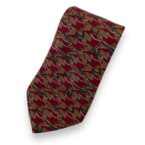 Salvatore Ferragamo Other - Salvatore Ferragamo Silk Necktie Red Circus Tigers Print Made in Italy Luxury